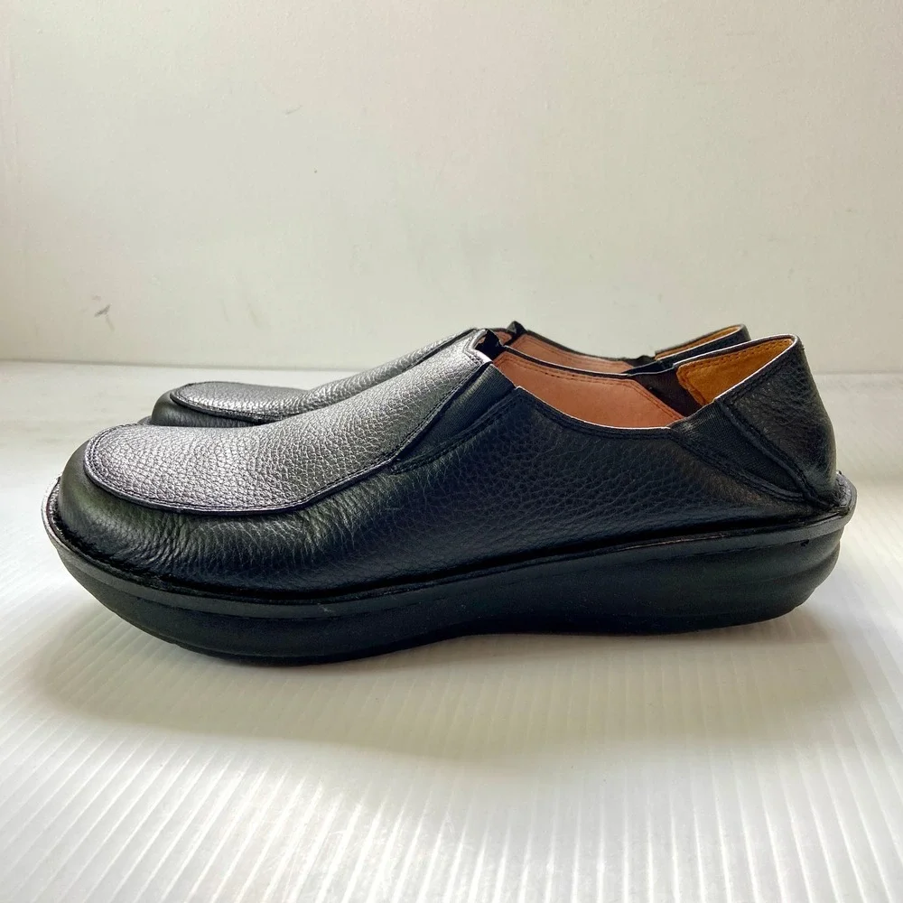 Alegria‎ Schuster Black Leather Mens Casual Slip On Loafers Shoes EU 43 US 9.5